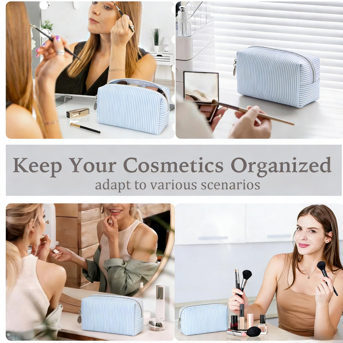 2pcs Makeup Bag Travel Toiletry Bag for Women Lightweight Make Up Bag - thewildfolk 2pcs Makeup Bag Travel Toiletry Bag for Women Lightweight Make Up Bag