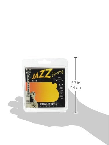 Thomastik-Infeld Jazz Guitar Swing Series 6 String - Electric Flat Wound Guitar Strings for a Rich and Warm Traditional Jazz Sound - Pure Nickel Flat Wounds E, B, G, D, A, E Set