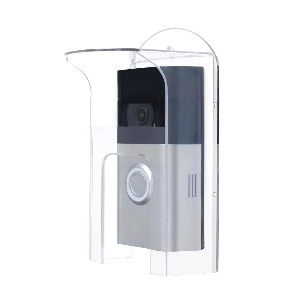 YJNBEST Clear Acrylic Doorbell Rain Cover Suitable for All Ring Models Doorbell Waterproof Protector Compatibe with Ring 1/2/3/4/2020/Pro/Pro 2 Video Doorbells(Model A)