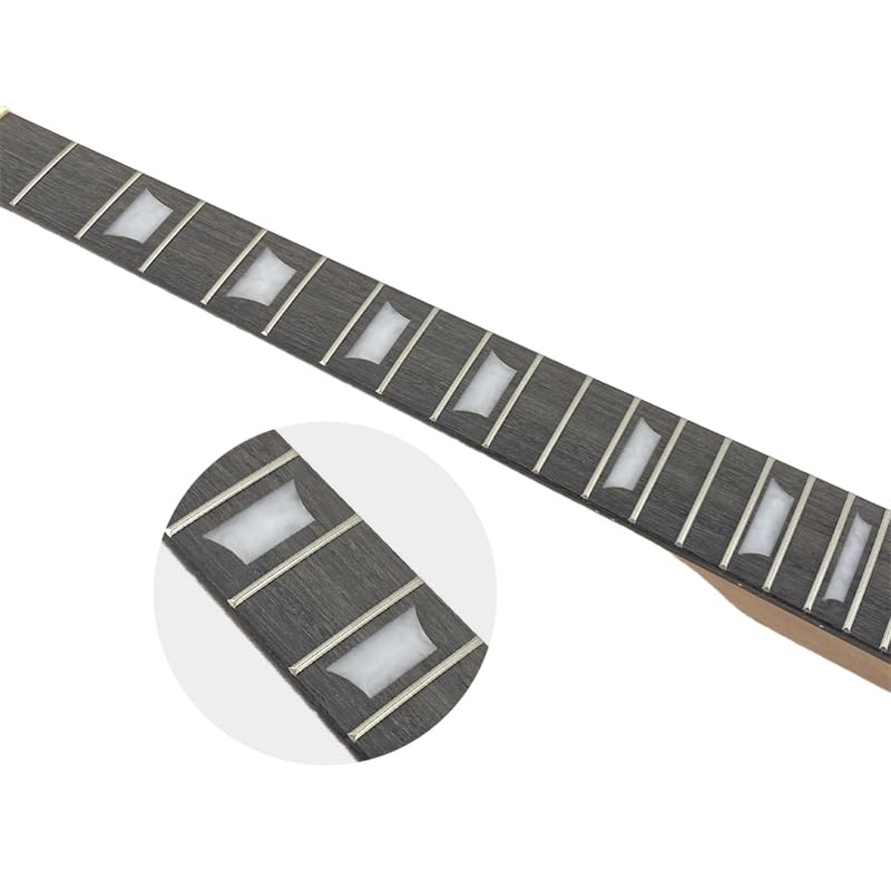 Foyarina 22 Fret Electric Guitar Neck, 25.5" Maple Neck with Nice Inlay Rosewood Fretboard– Bolt-On Replacement Neck for Guitar Builds