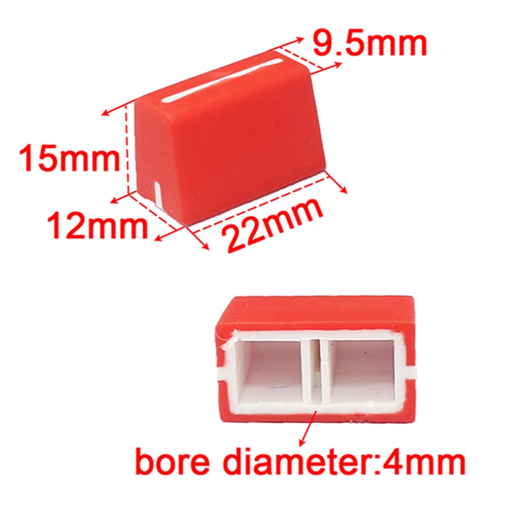 WXYINSPAS 5pcs Universal Fader Knobs Replacement Fader Cap Slider for DJ Controller Mixer Console Pioneer Pioneer DJM、DDJ、XDJ, Denon Numark AKAI RANE VESTAX (Universal Red Hats)