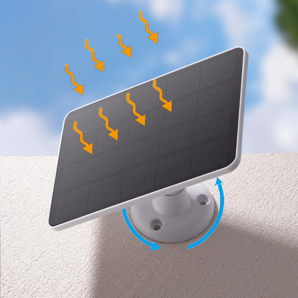 OUGETHER Solar Panel for Ring Doorbell, 5W Solar Panel Camera Charger Cable