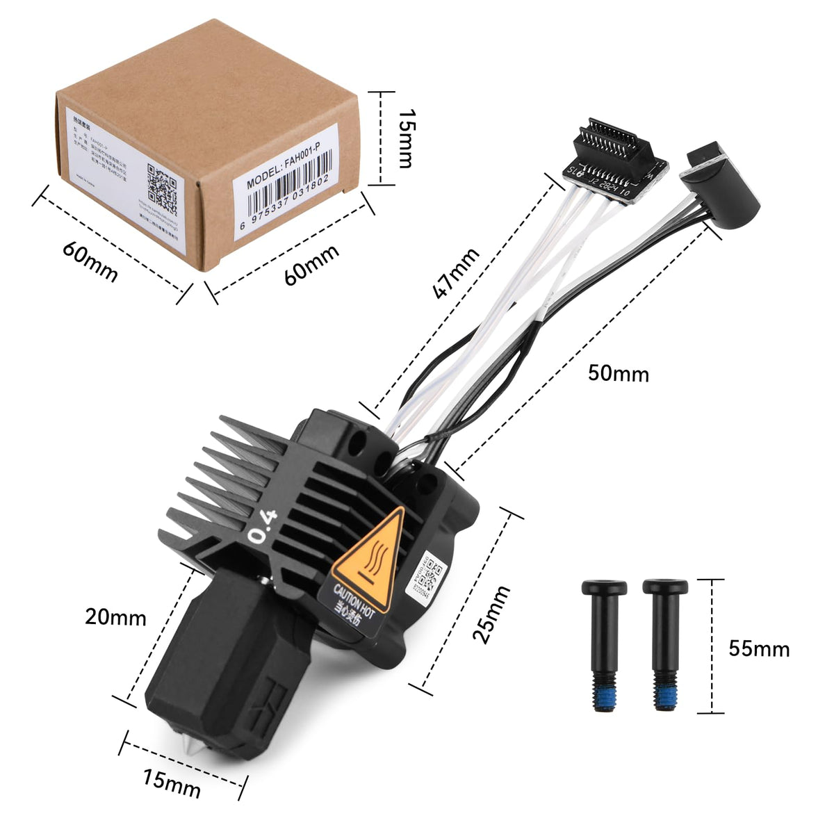 ENOMAKER P1P,P1S Hotend Complete Kit,Hardened Steel 0.4mm Nozzle