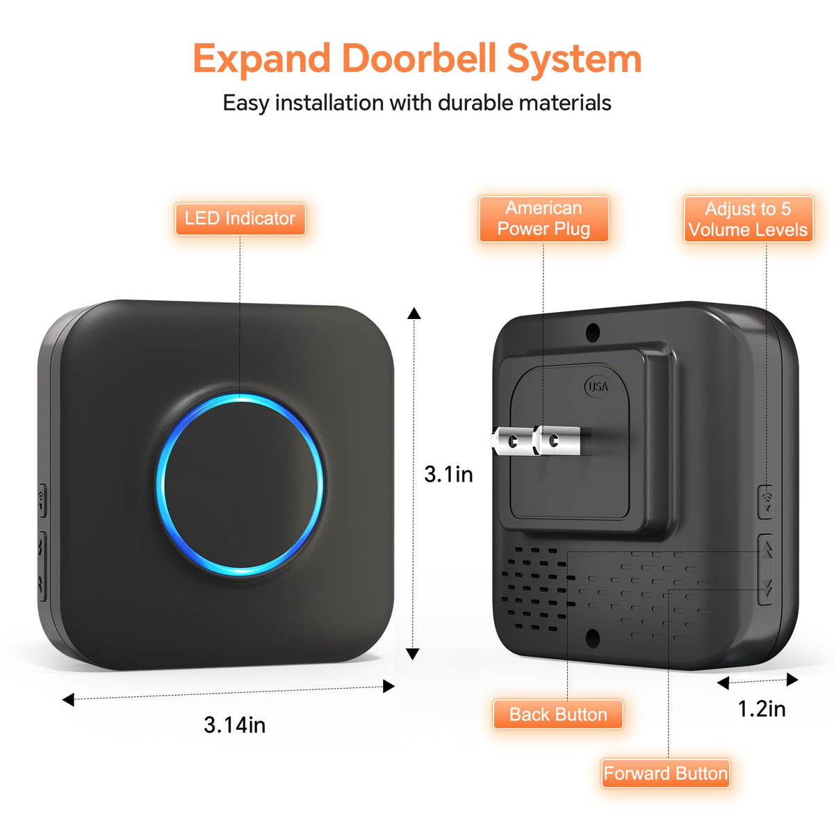 WiFi Wireless Doorbell Chime for Google Nest, Ring, Blink Video Doorbell
