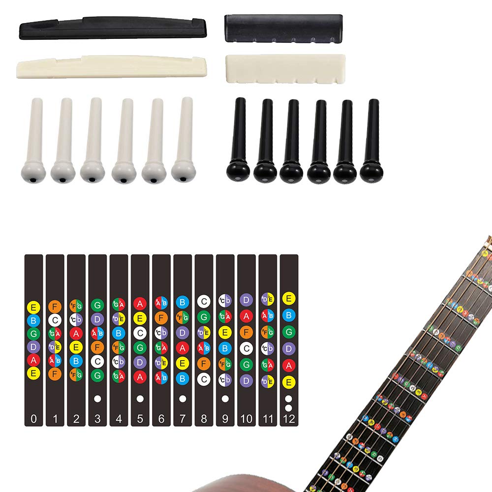 72PCS Guitar Tool Kit,Professional Guitar Repairing Maintenance Tool Kit with Guitar Strings Picks Bridge Pins Gauge Guitar Accessories Gift for Acoustic Guitar Electric Guitar Ukulele Bass Banjo