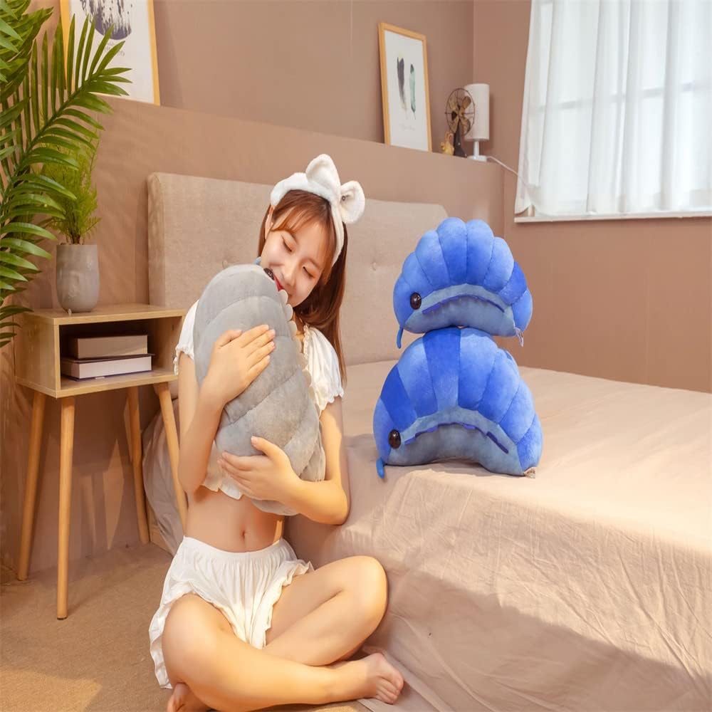 pangcangshu Likelike Insect Plush Toys Pill Bug Stuffed Soft Animals Pillow Back Cushion Insect Doll Kids Toys Girls Boys Easter, Thanksgiving, Christmas, New Year's Gifts(Blue,50cm/19inch)