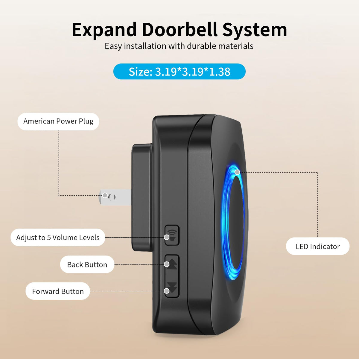 WIFI Wireless Doorbell Chime Compatible with Ring, Nest, Blink