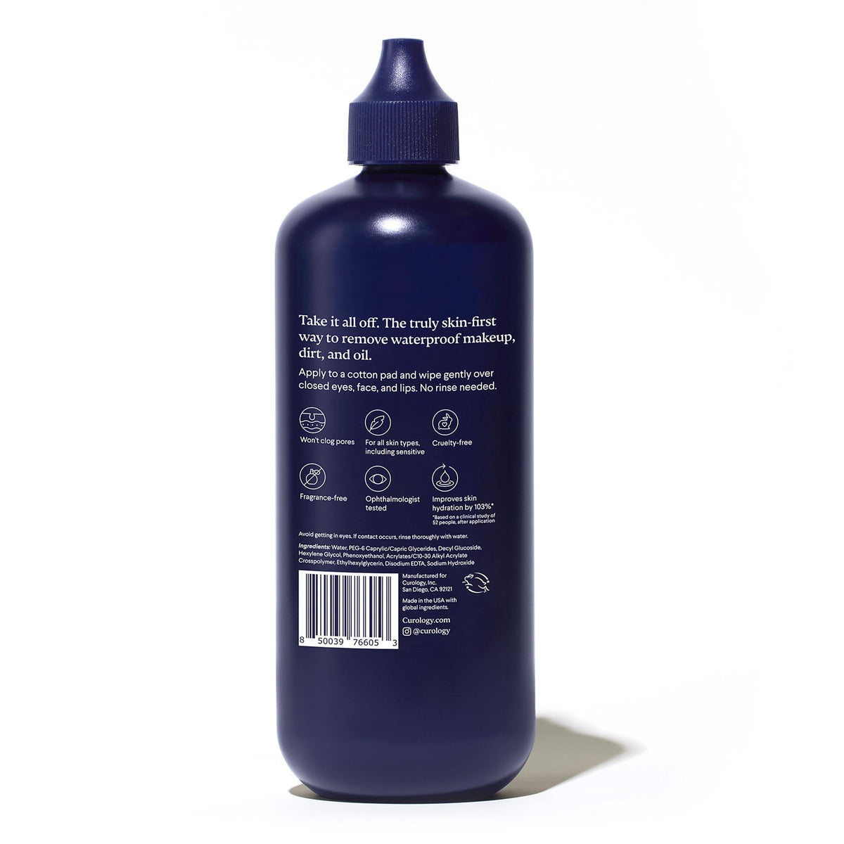 Curology Micellar Water Makeup Remover, Cleansing Gel Water Concentrate, Waterproof Eye and Face Make Up Removal, 8.5 fl oz
