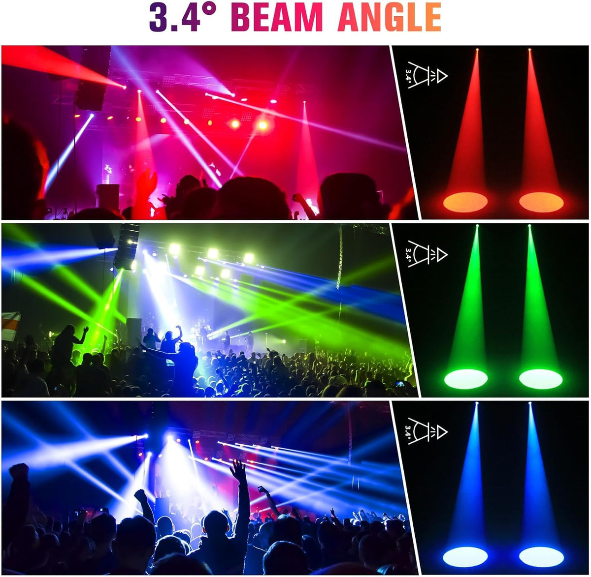 20W Pinspot Light with Remote,RGBWYP+Cyan LED Beam Spot Lights,Ultra Bright Mirror Disco Ball Spotlight Stage Light for DJ Disco Party Bar Club Show Wedding Children's Theater (Black, 2 Pack)