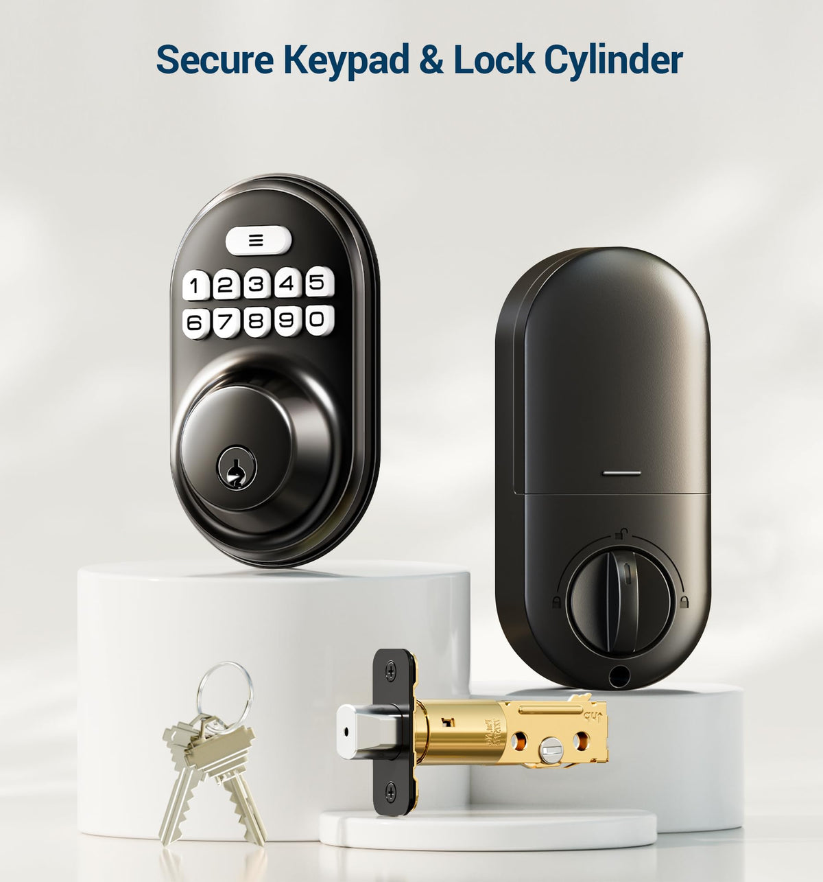 Veise RZ-A Electronic Keypad Deadbolt Door Lock, Matte Black