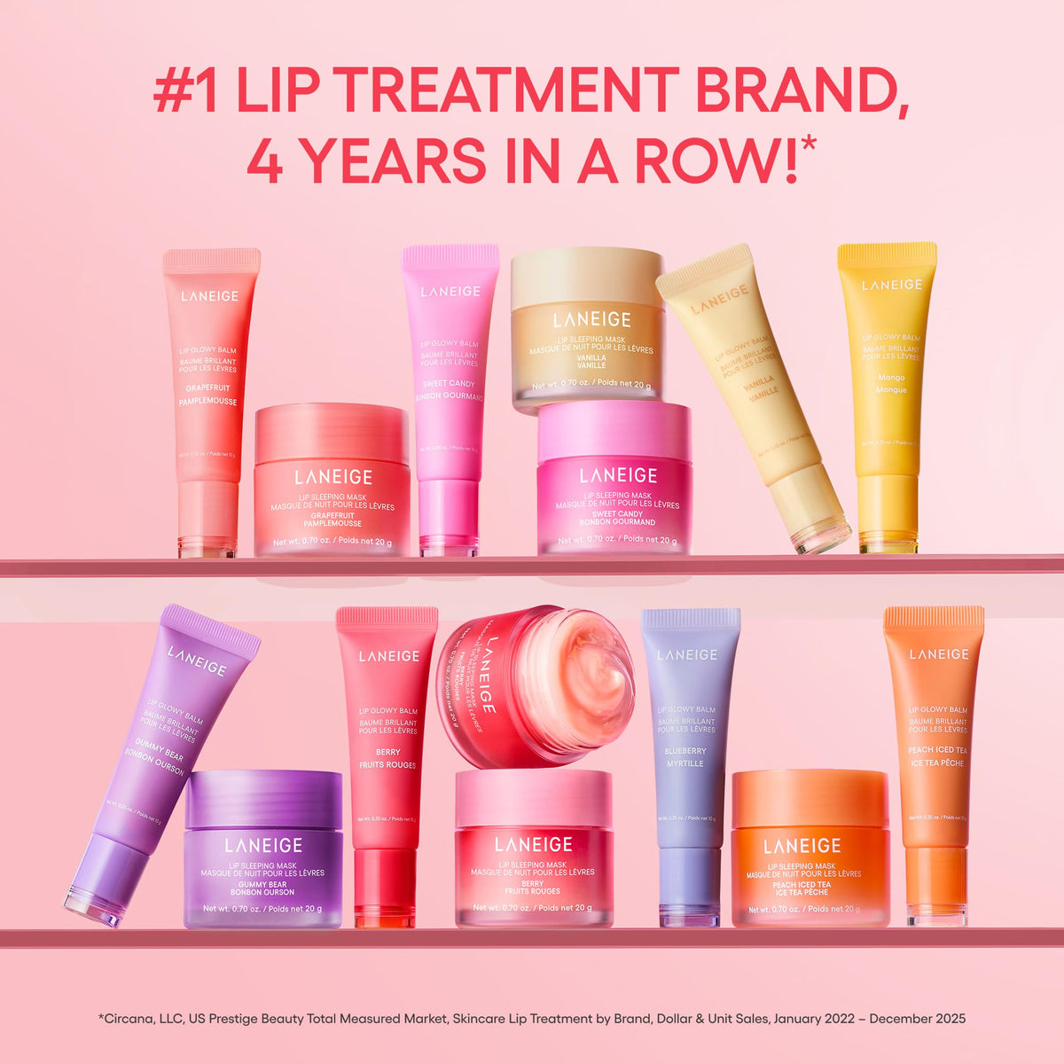 LANEIGE Lip Glowy Balm: Sheer Tinted Lip Treatment Balm Tube with Shea & Murumuru Butters for Hydrating, Moisturizing, Glossy, Non-Sticky Shine, Berry | Korean Skin Care, Gummy Bear