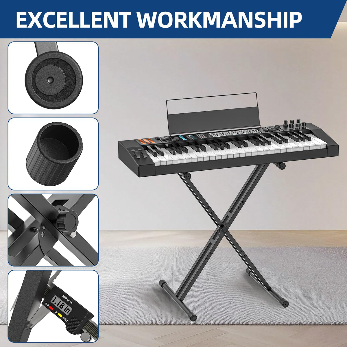 GLEAM Double X Piano Keyboard Stand