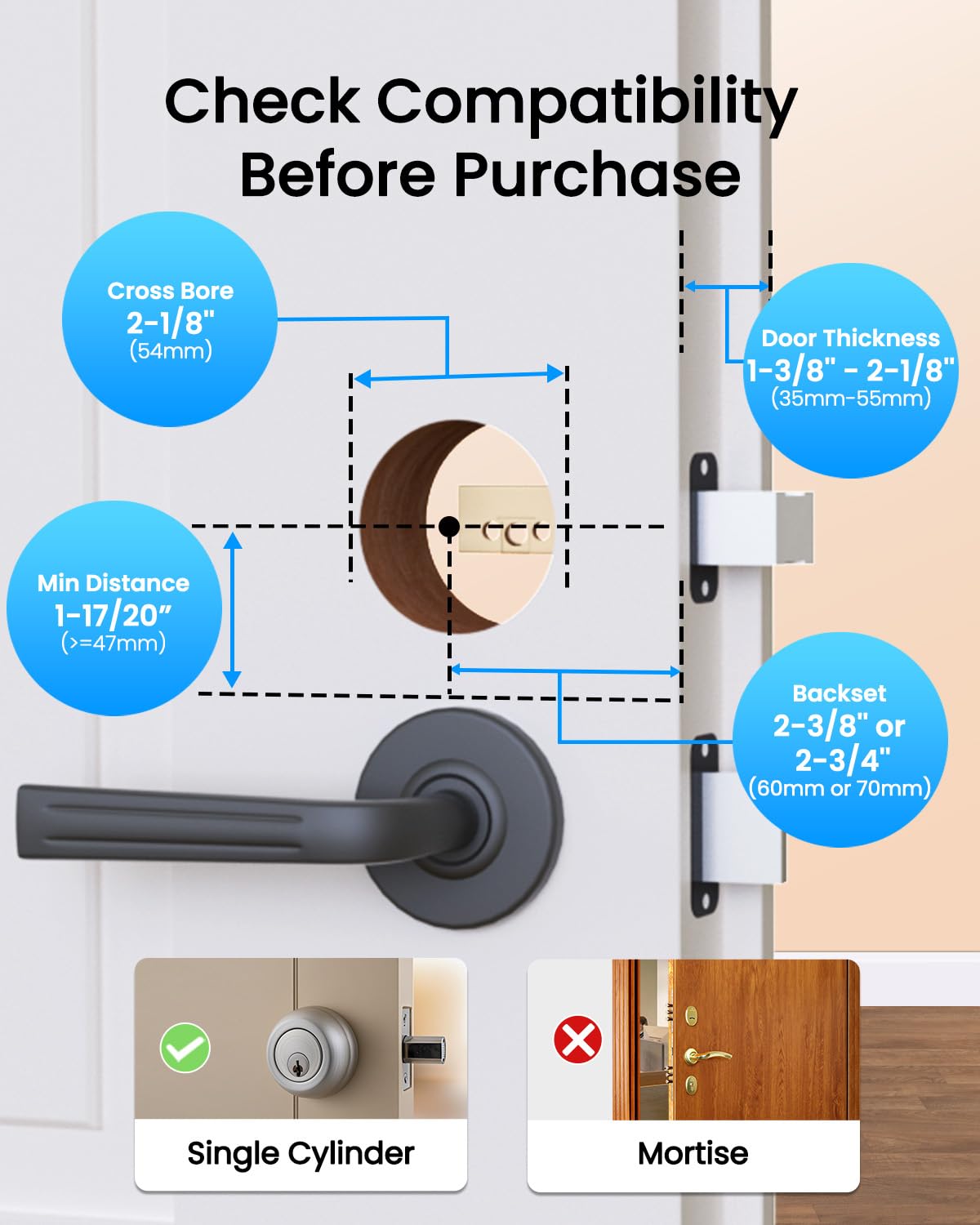 Bextgoo Smart Door Locks for Front Door Keyless Entry Fingerprint Door Lock