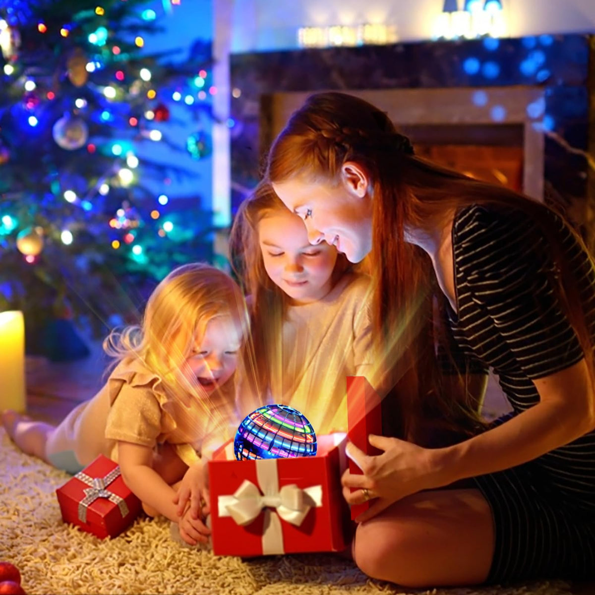 Ivtivfu Flying Orb Ball (Blue, 2026 Upgraded) with Dazzling Lights, Magic Hover Spinner, Cool Boomerang Drone, Floating Cosmic Globe, Kids Toys Gifts for 6 7 8 9 10 Year Old Boys Girls