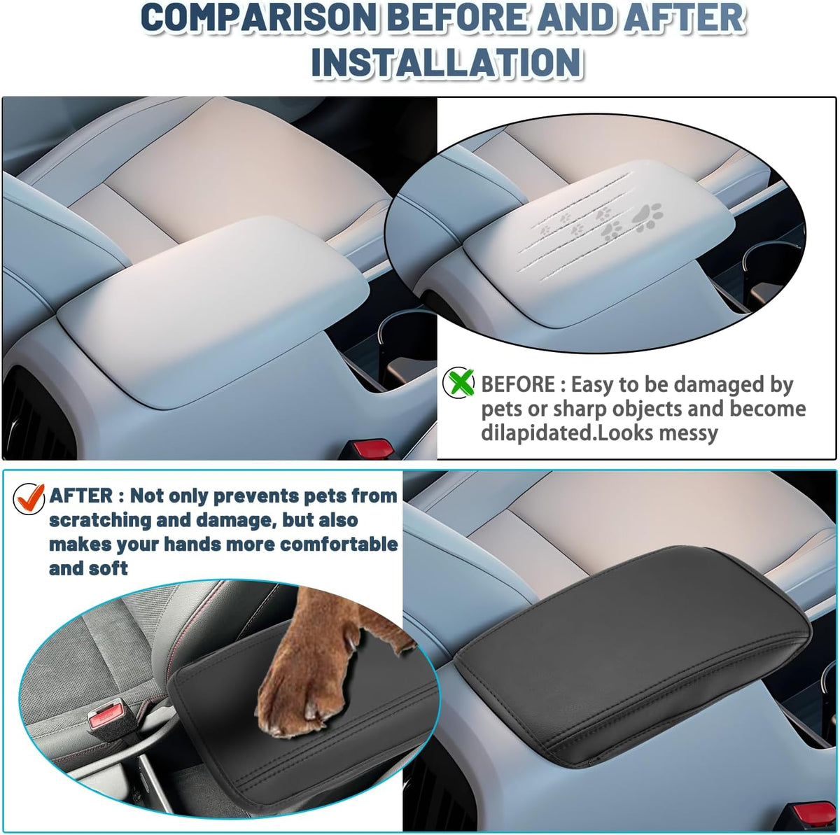 Ruiya 2024 2025 Kona Armrest Cover,for Hyundai Kona SX2 2024 Accessories Center Console Cover 2024 Kona Armrest Cover Protector Compatible with 2024 2025 Hyundai Kona SE/SEL/Limited/N Line