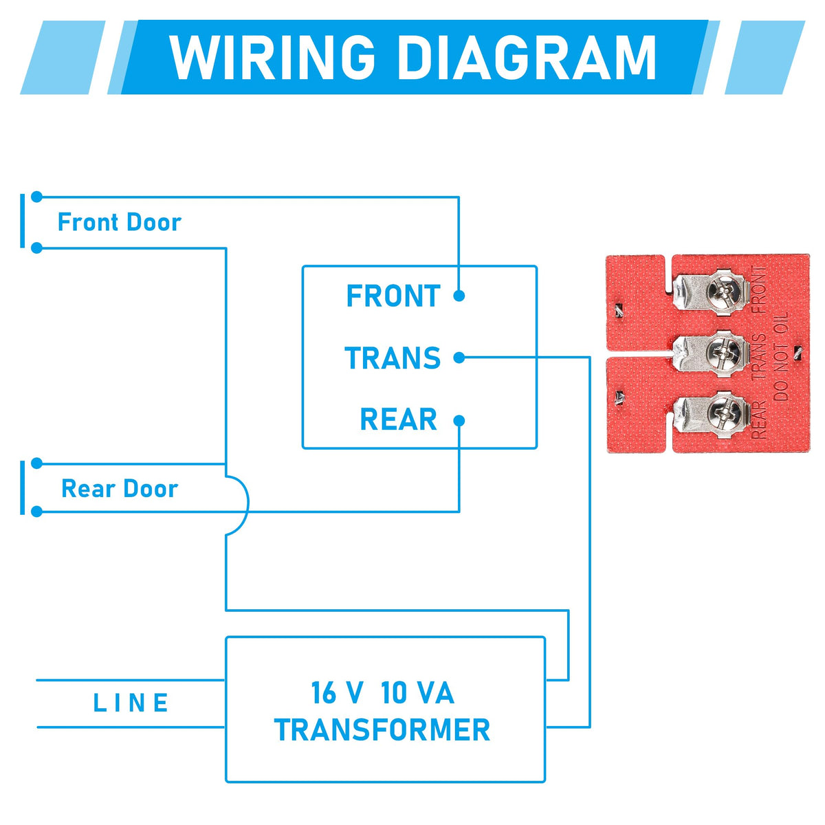 Wired Doorbell Chime, 16V 10VA Front and Rear Door Chime, Delicate Style