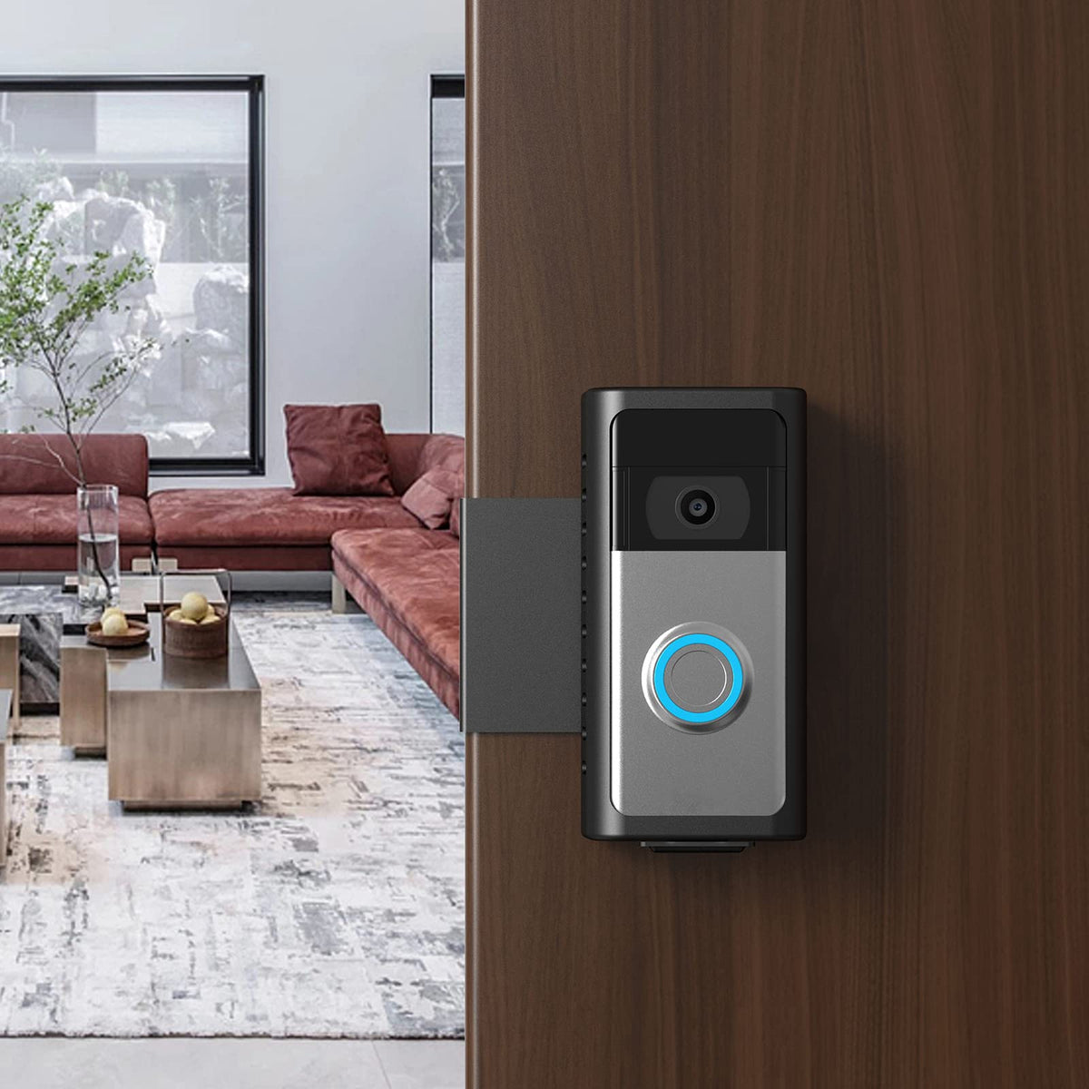 PUUUCI Anti-Theft Doorbell Door Mount for Battery Video Doorbell 2/3/4/(2020 Release)/(2024 Release)/Plus/Pro, No-Drill Steel Metal Doorbell Mounting Bracket Accessories for Apartment, Home, Business