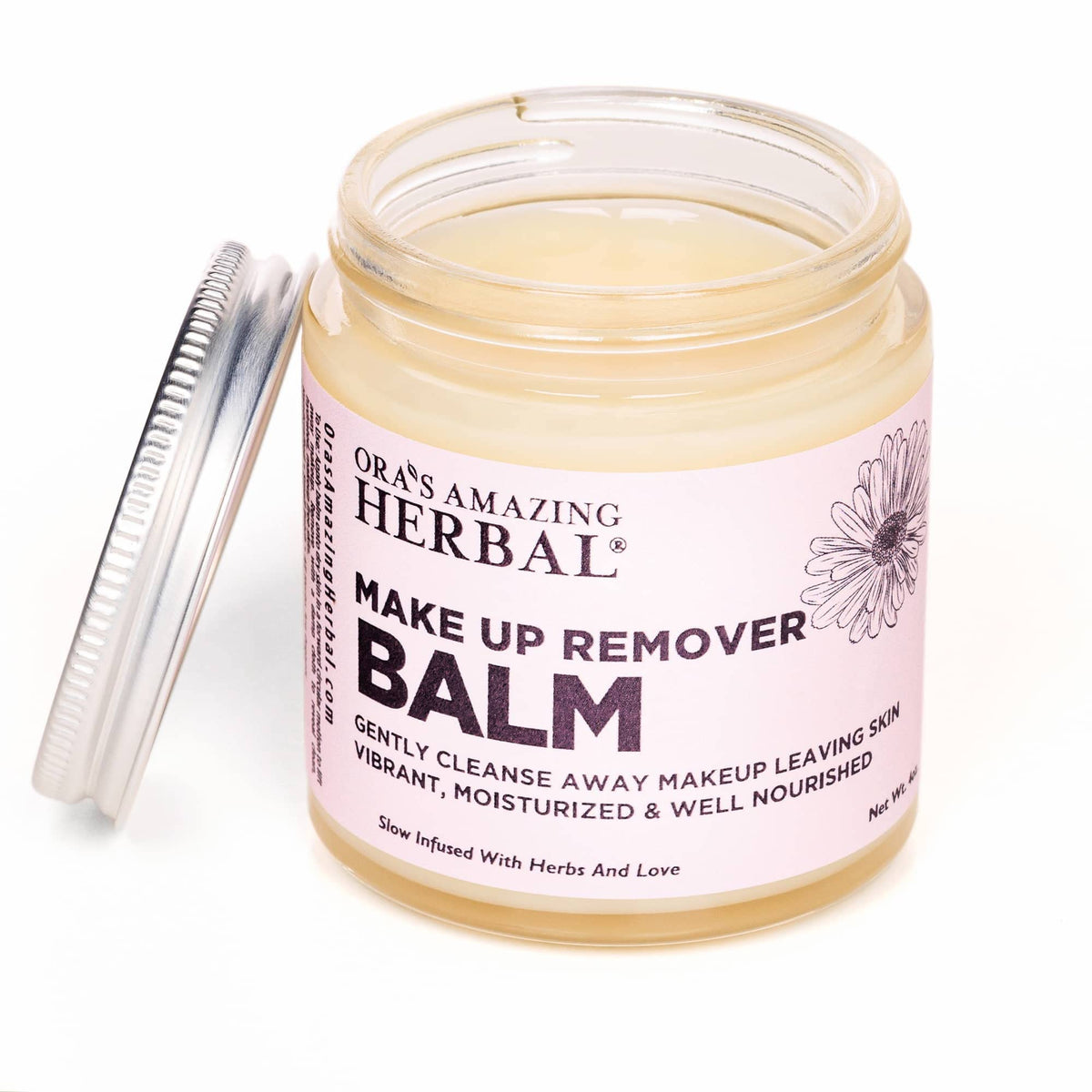 Ora's Amazing Herbal Makeup Remover Balm, Calendula Cleansing Balm with Licorice Root, Make Up Remover, Fragrance Free Skincare, Plant Based Makeup Melt, 4 oz