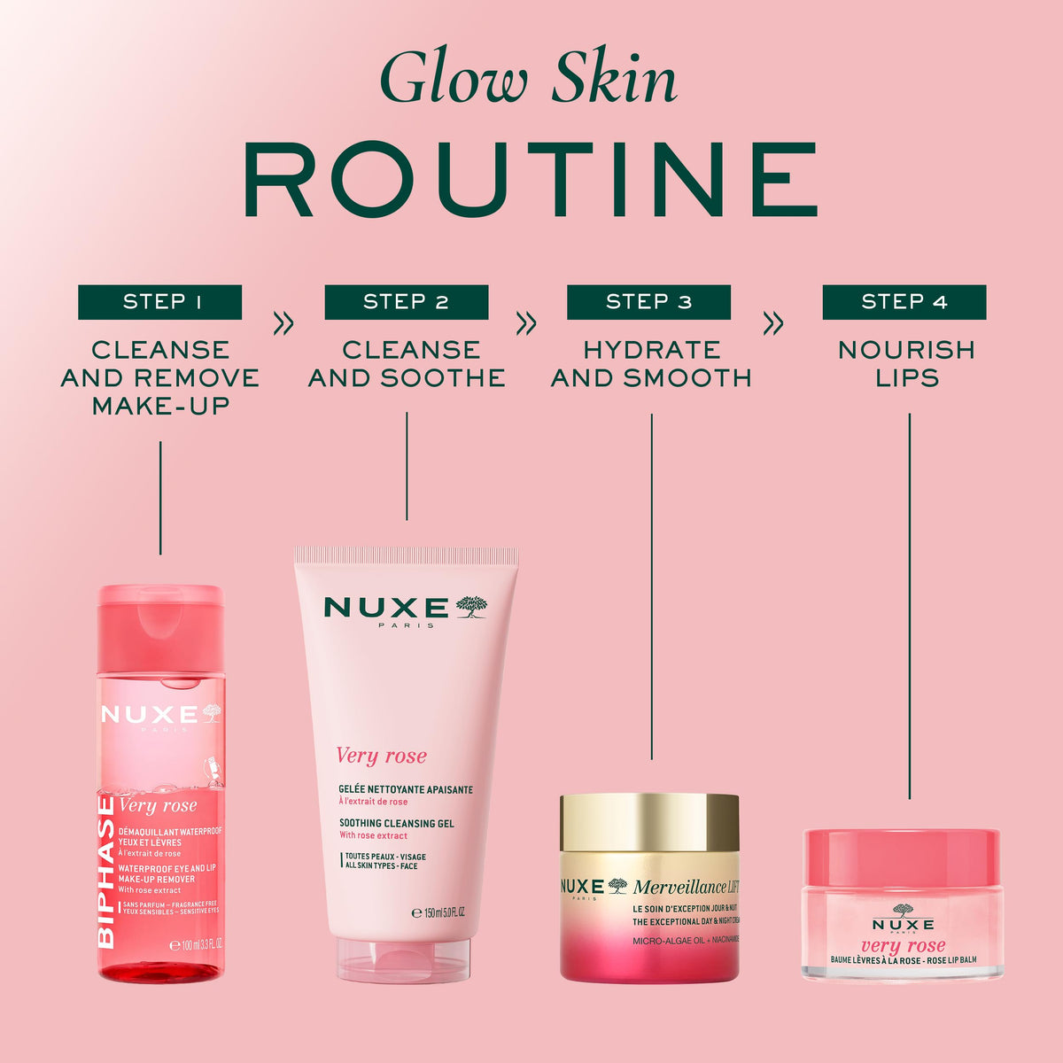 NUXE Very Rose Waterproof Makeup Remover for Face, Eyes & Lips, 3.3 Fl Oz