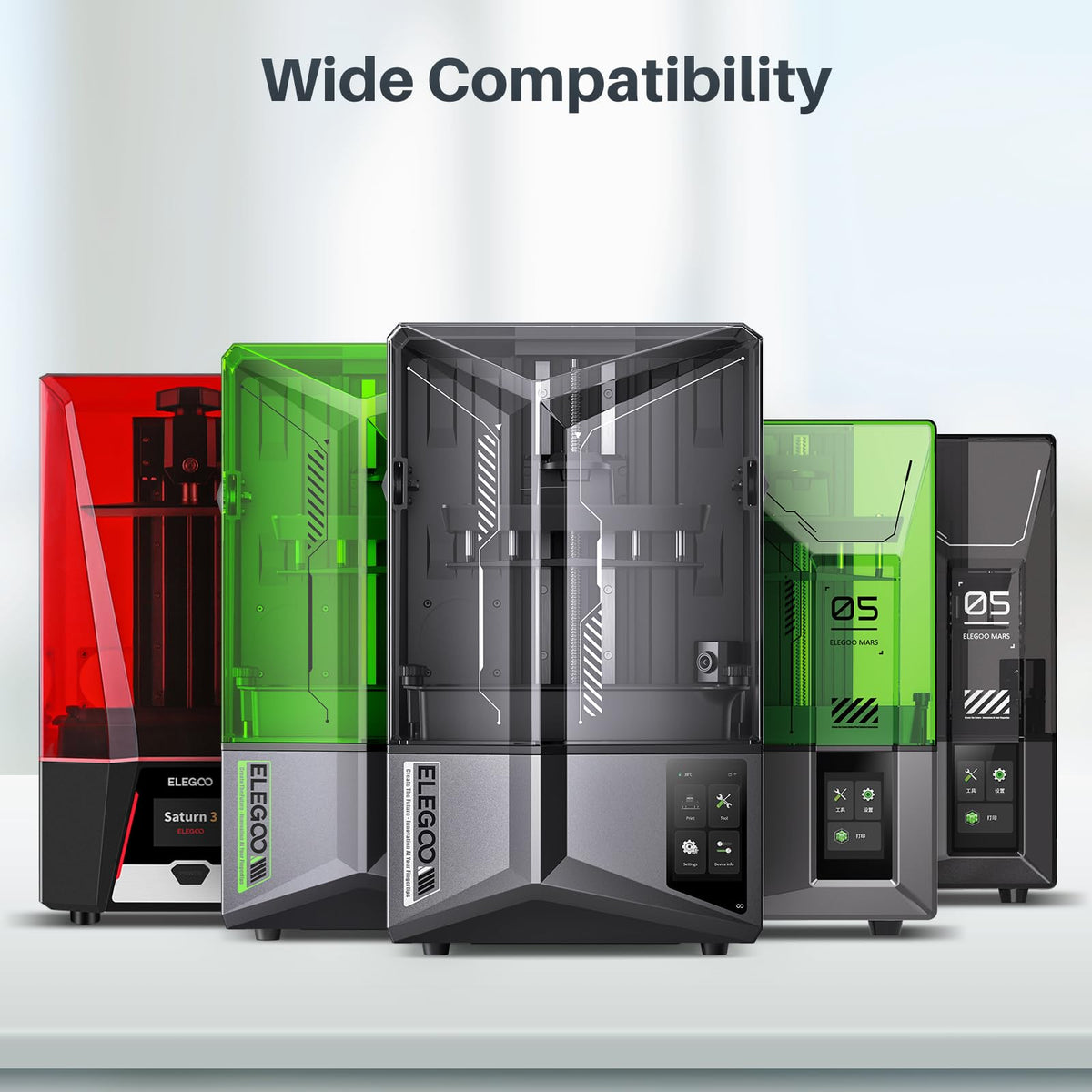 ELEGOO ABS-Like 3D Printer 8k Resin 3.0, 405nm UV-Curing LCD Resin High Precision Fast Curing Non-Brittle Photopolymer Resin for LCD Printing White Smoke 2KG