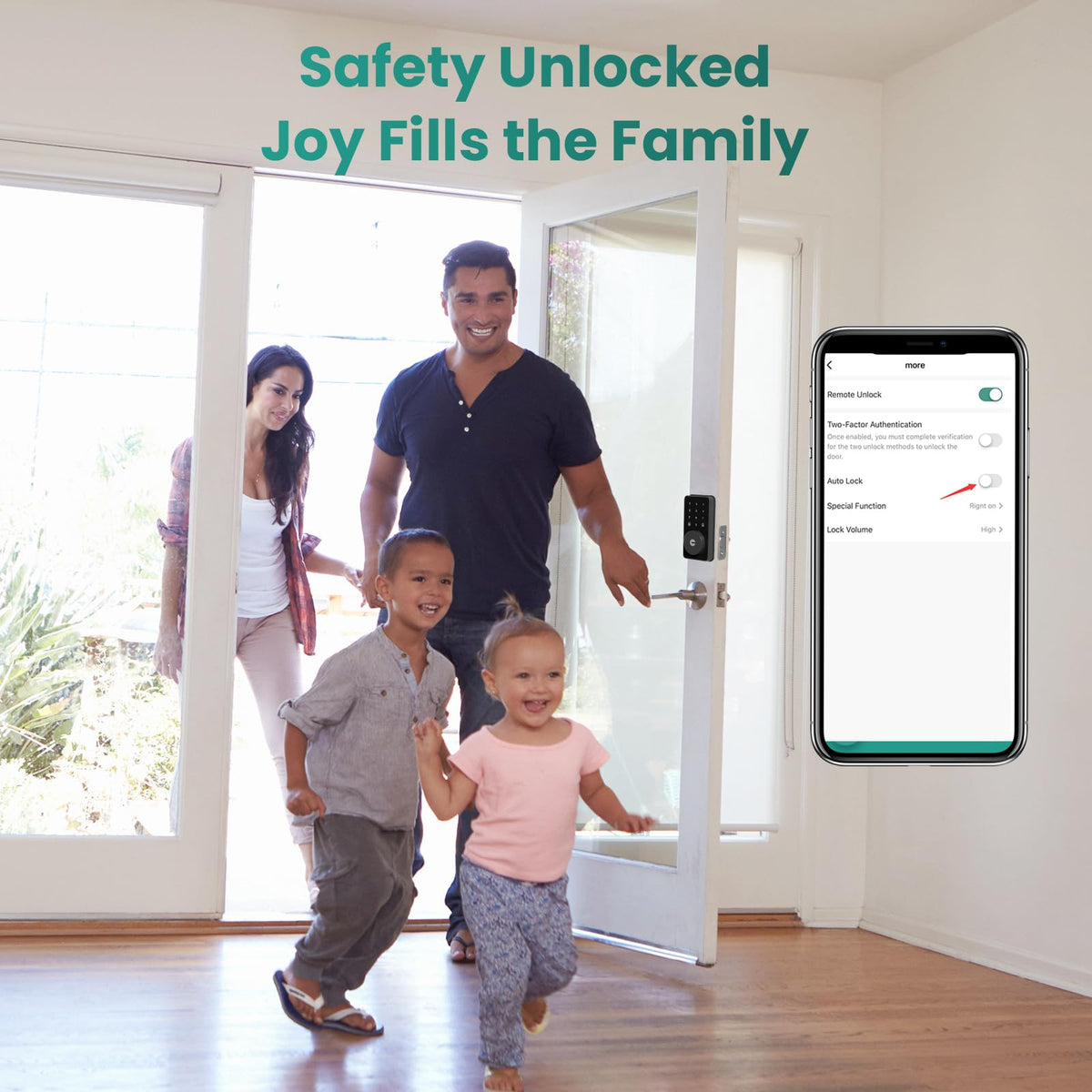 MOUSETRO Smart Lock, 4-in-1 Keyless Entry Door Lock for Front Door, Digital Door Lock with Keypad, Bluetooth Smart Deadbolt, App Control