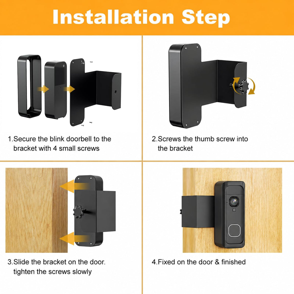 Blink Doorbell Mount, Anti-Theft Blink Video Doorbell 2K+Door Mount Bracket