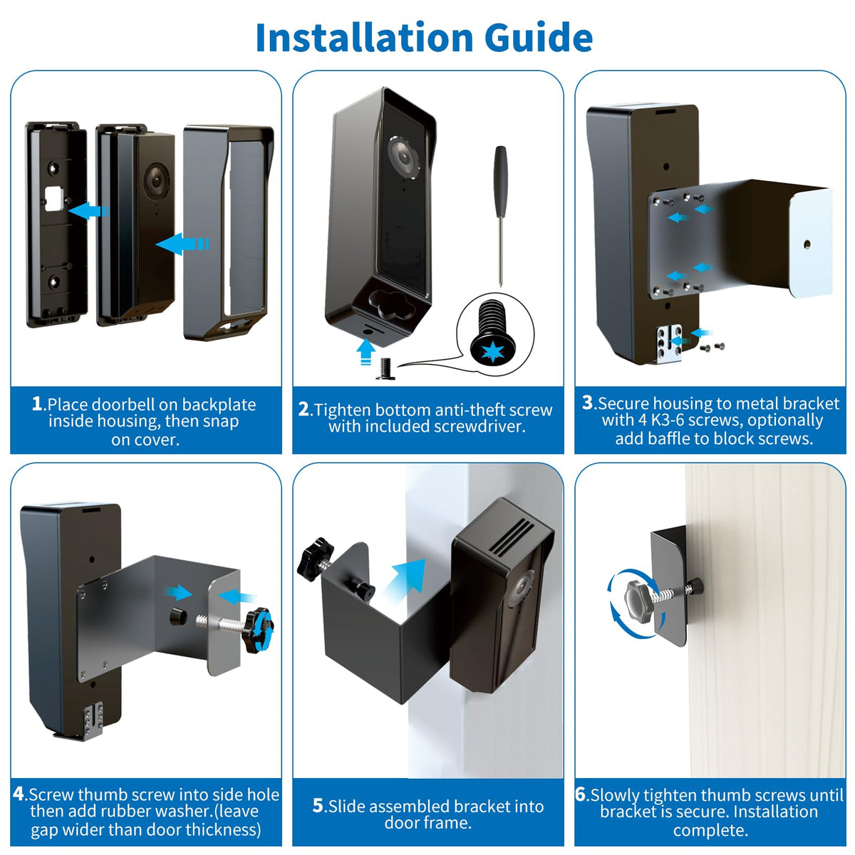 Eufy Doorbell Camera Mount, Anti-Theft Door Bell Kit for Eufy E340 Doorbell