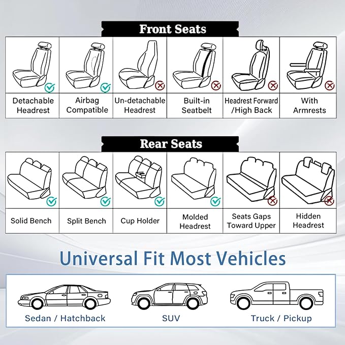 WELLDO Car Seat Covers Front Seats, Leather Seat Covers for Cars, Front Car Seat Protector Waterproof, Non-Slip Car Interior Covers Universal Automotive Seat Covers for Most Vehicle, Beige