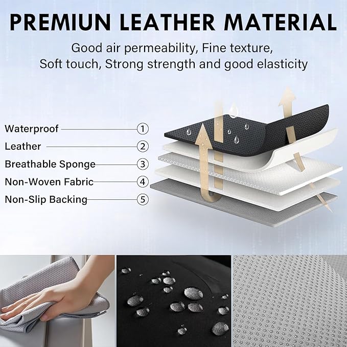 Coverado Seat Covers, Car Seat Covers Front Seats, Car Seat Cover, Car Seat Protector Waterproof, Car Seat Cushion Nappa Leather, Brown Seat Covers Carseat Cover Universal Fit for Most Cars