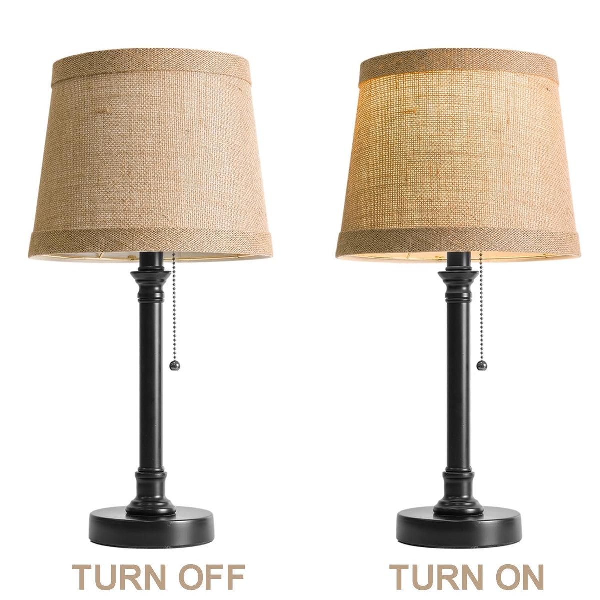 Oneach 19.5" Small Table Lamp for Bedroom - Bedside Lamps for Nightstand