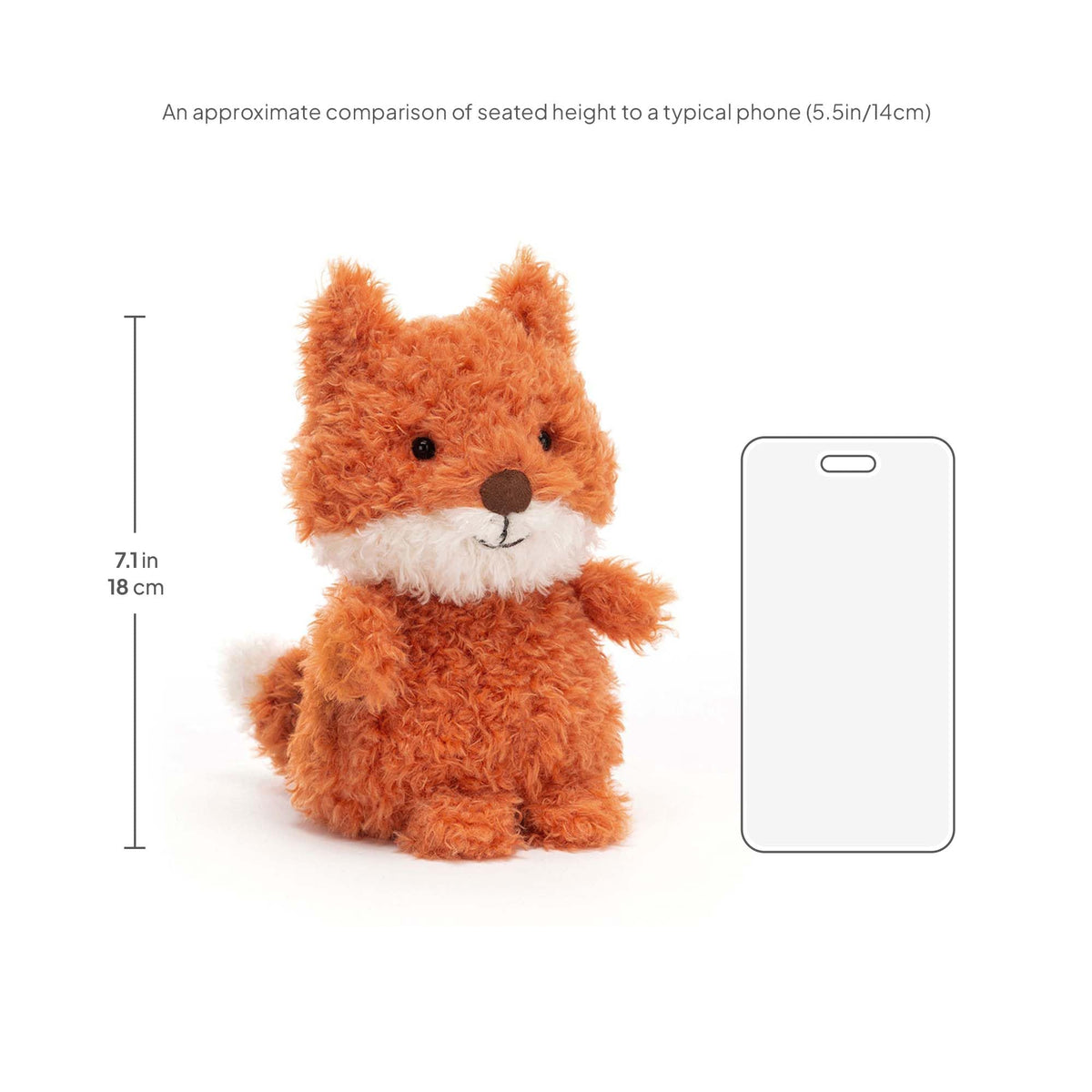 Jellycat Little Fox Stuffed Animal, 7 inches - Woodland Plush Toy - Classic Children's Gift