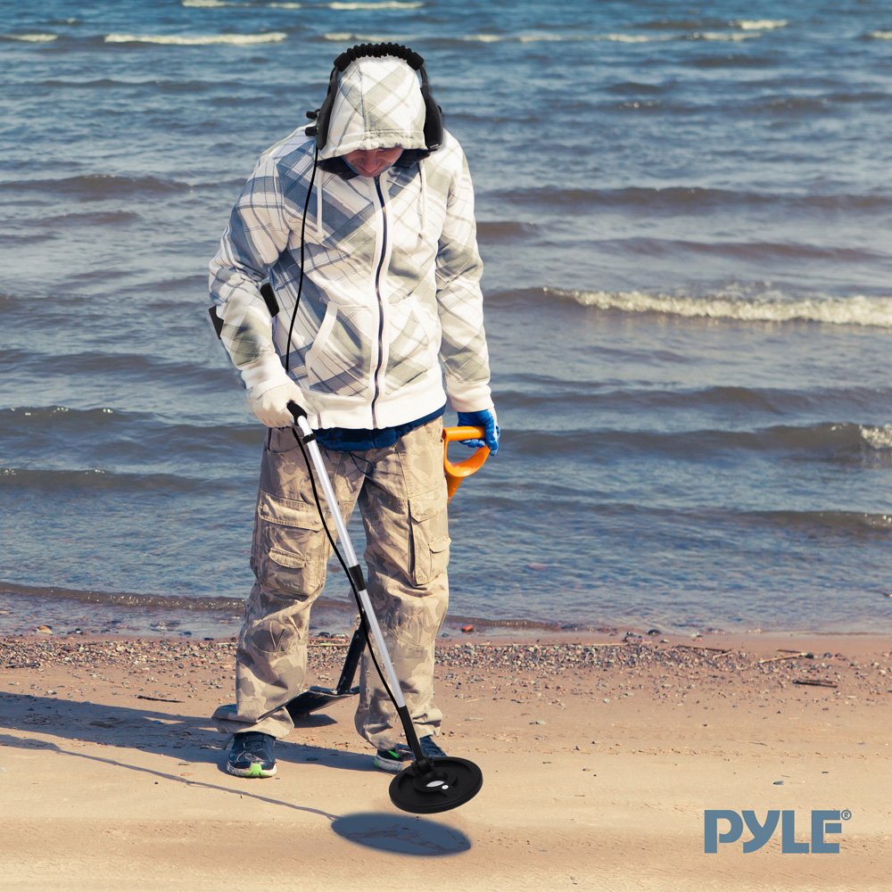 Pyle Weatherproof Metal Detector System - Professional Treasure Hunter 4000 Submersible Treasure Metal Finder w/ Waterproof Search Coil, Headphones, Easy Access Controller, Adjustable Length - PHMD4