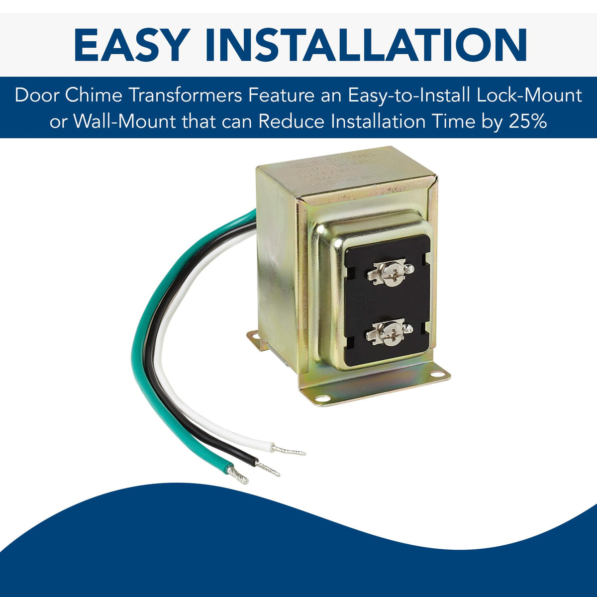Broan-NuTone C907 Doorbell Transformer Compatible with Smart Video Doorbells, Easy Installation Lock or Wall Mount Door Chime, 16V, 30VA