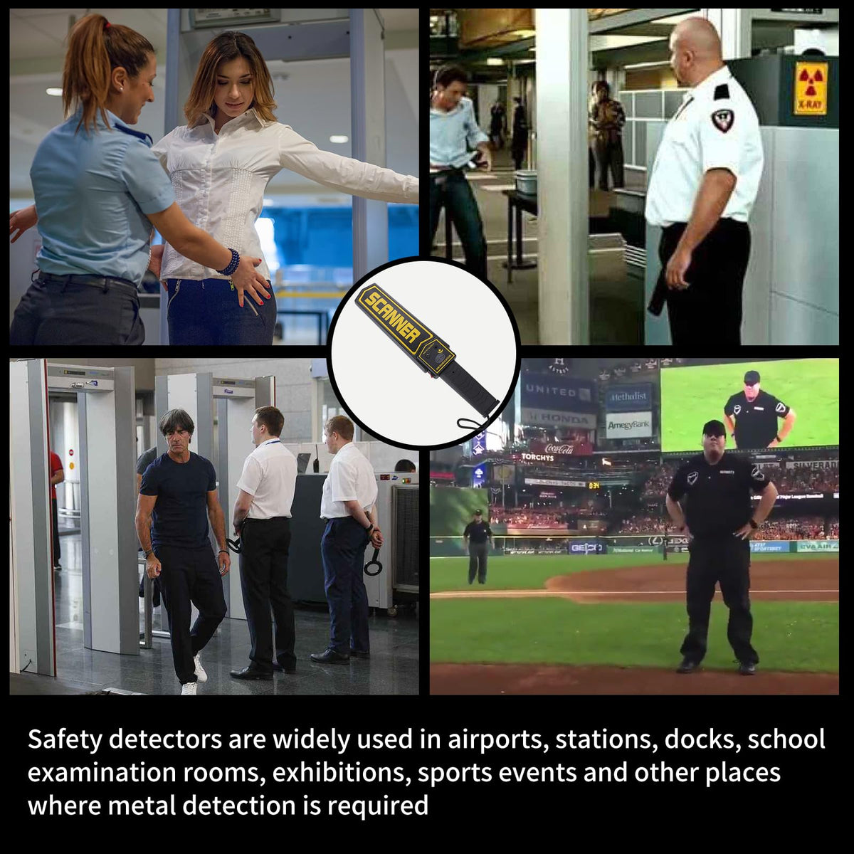 Handheld Metal Detector Wand Security Scanner,High-Sensitivity Security Wand Metal Detector, Detection of Various Electronic Metal Products