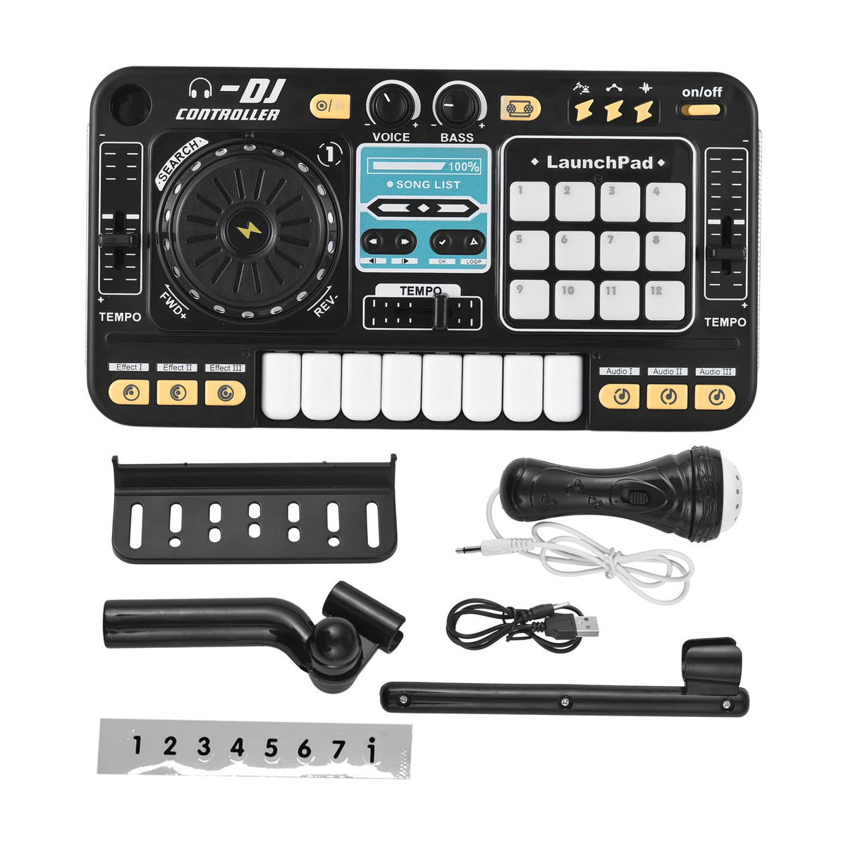 Btuty DJ Controller Mixer with BT 5.0 Microphone Light Effects