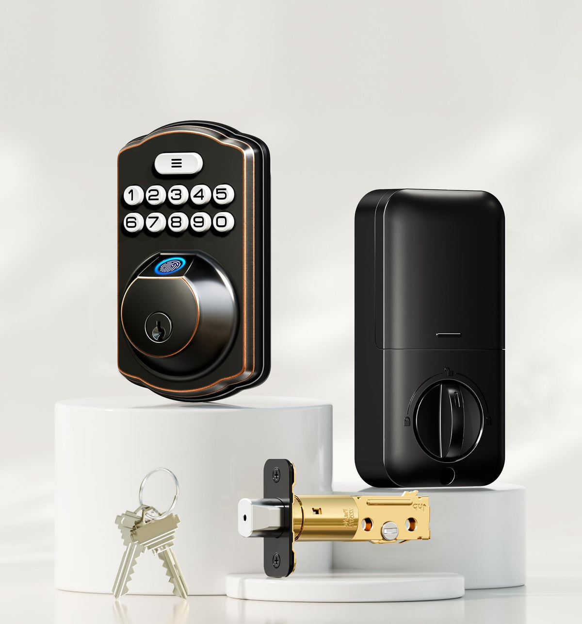 Veise KS02A Fingerprint Door Lock, Keypad Deadbolt, Oil Rubbed Bronze
