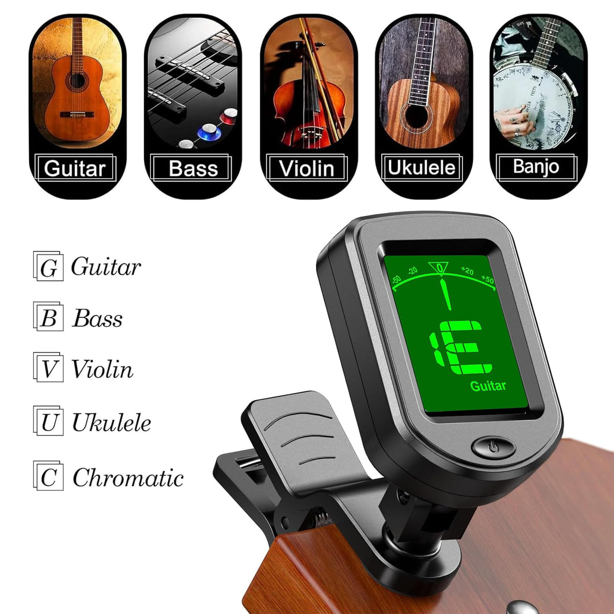JINWEE Guitar Accessories Kit Including acoustic Guitar Strings, tuner, capo, 3-in-1 restring tool, picks, bridge pins, guitar nuts saddles and Fretboard Stickers(48 Pcs)