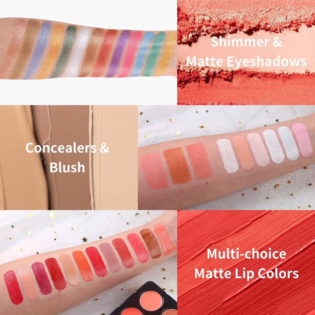 Makeup Gift Set For Women Girls, All in One Full Makeup Kit with Eyeshadow, Lip Gloss, Concealer, Blush, Contour, Highlighter Face Brushes Liquid Lipsticks Eyebrow Pen Eyeliner Pencil Sponge