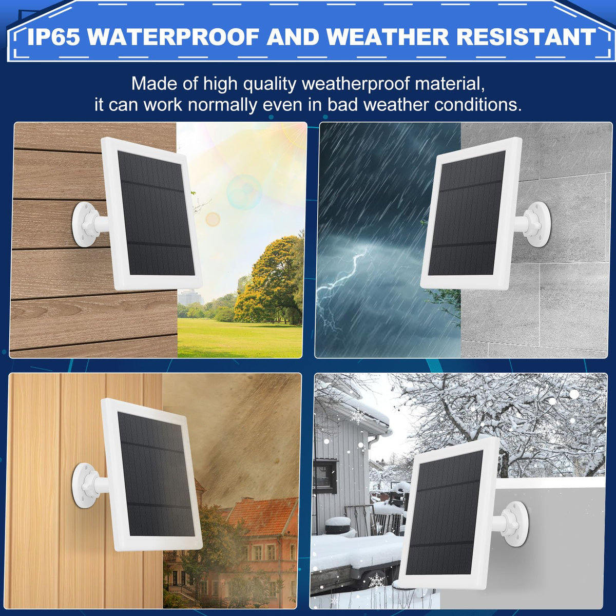 Solar Panel for Ring Doorbell 5W 5V Solar Charger Pefect for Ring Video Doorbell (2nd Gen - 2020 Release), Micro USB Port IP65 16.4ft Waterproof Charging Cable, 360°Adjustable Mount