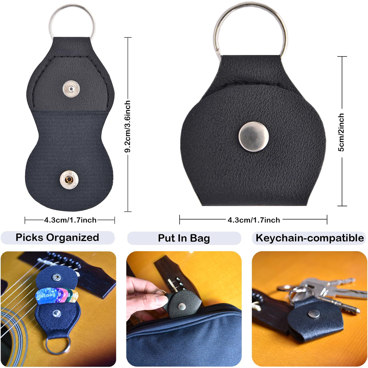 Histacy Guitar Accessories Kit: Clip-On Guitar Tuner, 3-in-1 Capo, 30 Picks & Storage for Acoustic, Electric Guitar, Bass & Ukulele, All-in-One Perfect Guitar Gift Set for Men & Beginners & Pros