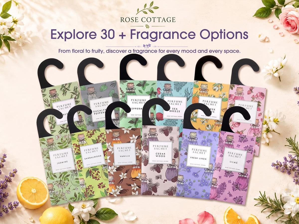 Large 12 Packs Lavender Hanging Scented Sachets Long-Lasting Closet Deodorizer Air Freshener Fabric Refresher Odor Eliminator for Drawer Home Fragrance Gift Set