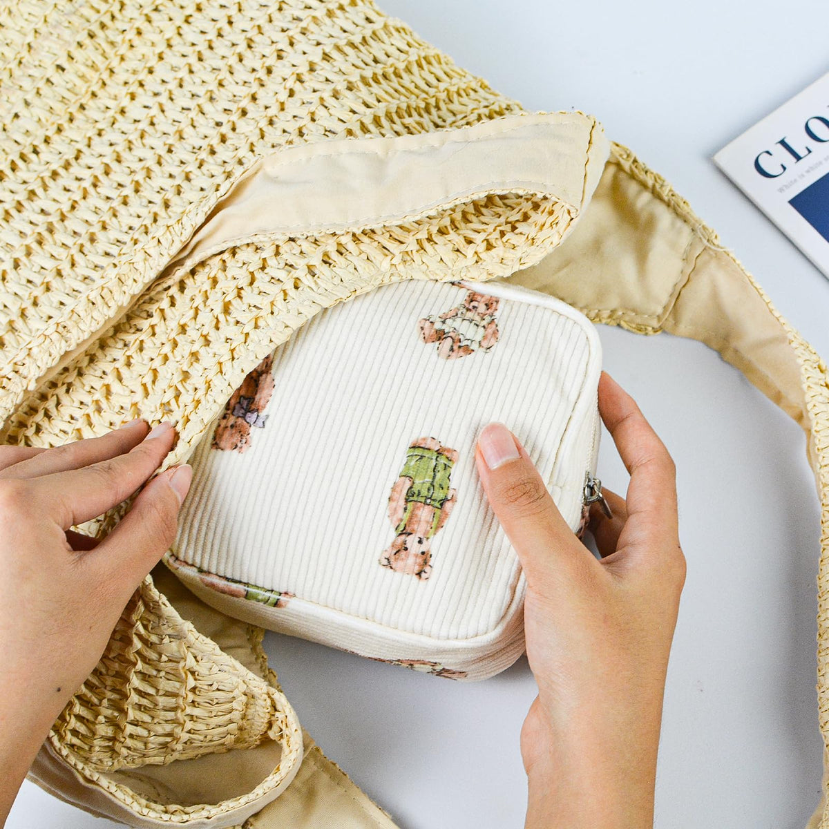 AMZMA Small Pouches for Purse Cute Mini Cosmetic Bag with Zipper Aesthetic Corduroy Makeup Bags Toiletry Bag - thewildfolk AMZMA Small Pouches for Purse Cute Mini Cosmetic Bag with Zipper Aesthetic Corduroy Makeup Bags Toiletry Bag