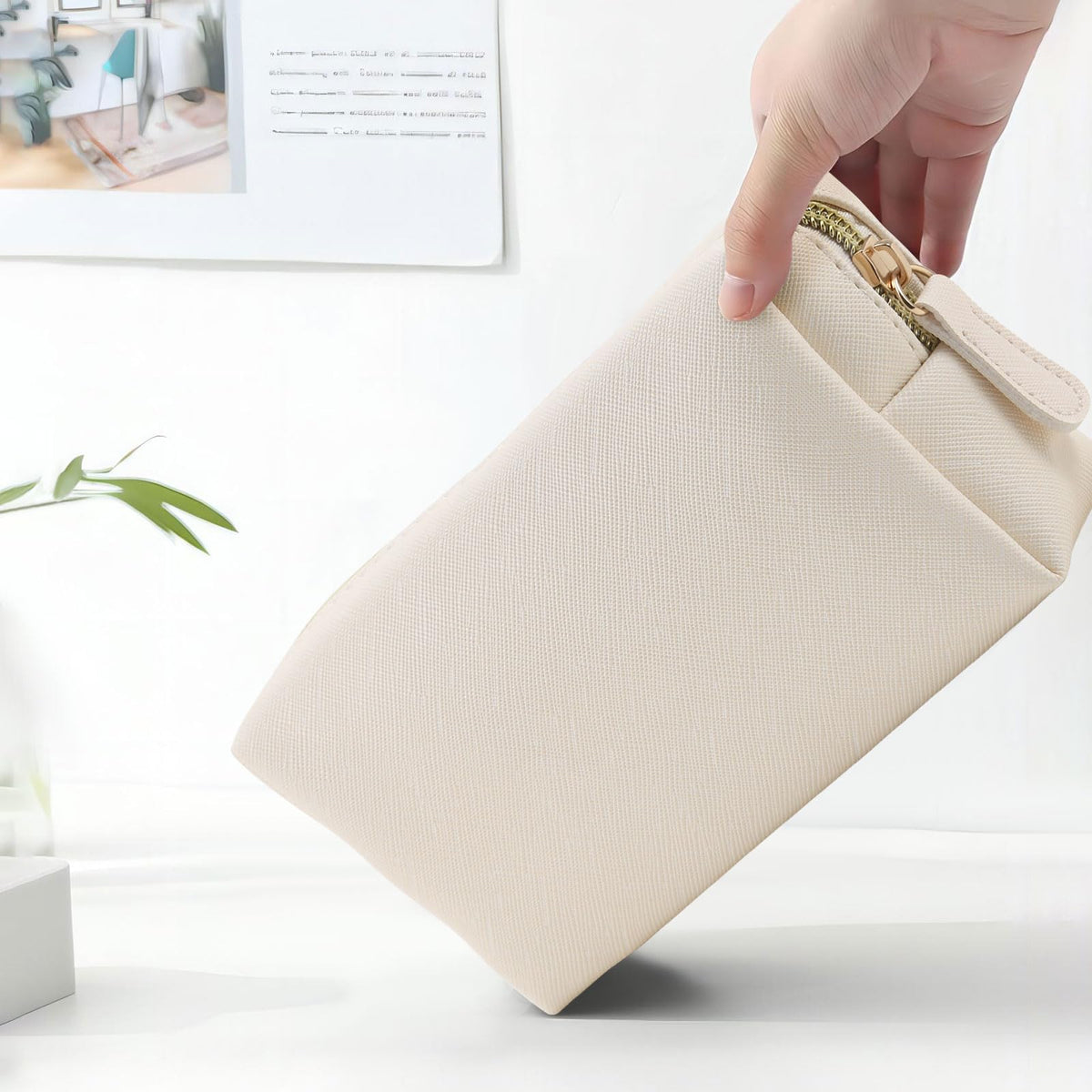 Apooliy Leather Makeup Bag for Purse Travel, Portable Small Cosmetic Organizer for Women and Girls, Make up Bag with Zipper - thewildfolk Apooliy Leather Makeup Bag for Purse Travel, Portable Small Cosmetic Organizer for Women and Girls, Make up Bag with Zipper