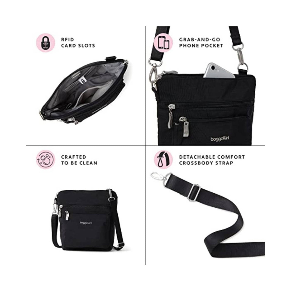 Women’s Black Cheetah Crossbody Bag