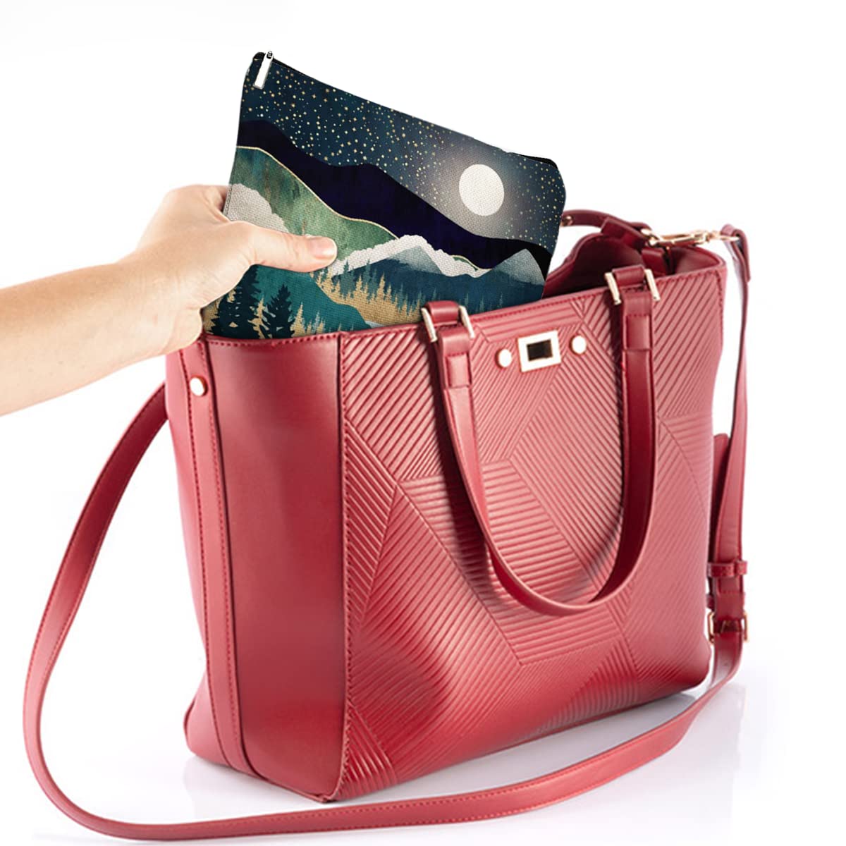 Braytow Forest Makeup Bag Travel Portable Cosmetic Pouch Waterproof Toiletry Organizer Storage Bag Zipper Pouch For Women - thewildfolk Braytow Forest Makeup Bag Travel Portable Cosmetic Pouch Waterproof Toiletry Organizer Storage Bag Zipper Pouch For Women