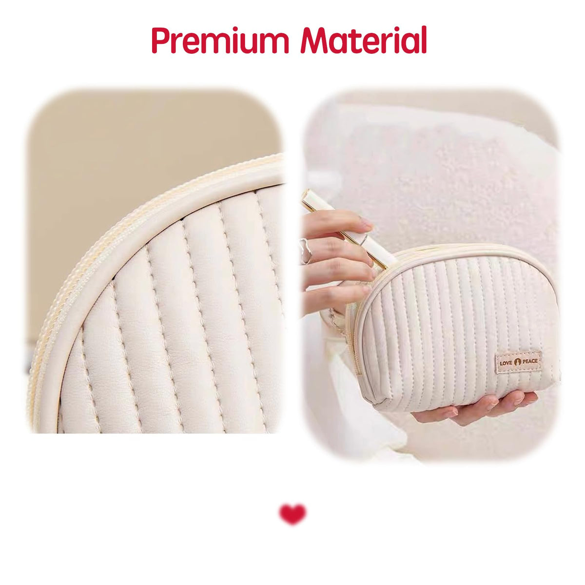 Duleylv Small Makeup Bag for Purse Mini Cosmetic Pouch Waterproof Makeup Organizer for Women Small Cosmetic Bag PU Leather Travel Makeup Bag Lipstick Bag with Zipper Beige - thewildfolk Duleylv Small Makeup Bag for Purse Mini Cosmetic Pouch Waterproof Makeup Organizer for Women Small Cosmetic Bag PU Leather Travel Makeup Bag Lipstick Bag with Zipper Beige