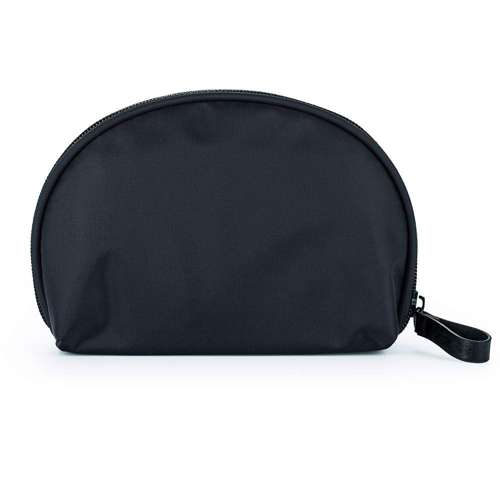 Hekyip Half Moon Cosmetic Bag, Travel Makeup Pouch, Portable Waterproof Cosmetic Pouch for Girls Women, Small (ALL BLACK) - thewildfolk Hekyip Half Moon Cosmetic Bag, Travel Makeup Pouch, Portable Waterproof Cosmetic Pouch for Girls Women, Small (ALL BLACK)