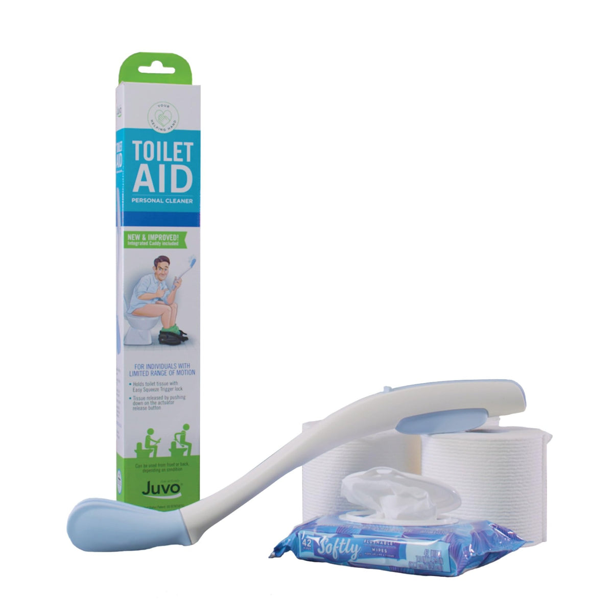 Juvo Toilet Aid - Personal Bottom Wiping Tool, Bathroom Mobility Aid for Disabled, Elderly, and Surgery Recovery - 18" long wand with hygienic cover - thewildfolk Juvo Toilet Aid - Personal Bottom Wiping Tool, Bathroom Mobility Aid for Disabled, Elderly, and Surgery Recovery - 18" long wand with hygienic cover