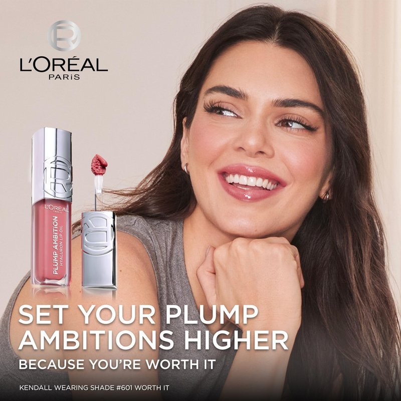 L'Oreal Paris Plump Ambition Hyaluron Lip Oil, 24 HR Lip Gloss with Hyaluronic Acid, Volumizing Formula with Glass-Like Shine, Wine O'clock 485, 0.16 Fl Oz - thewildfolk L'Oreal Paris Plump Ambition Hyaluron Lip Oil, 24 HR Lip Gloss with Hyaluronic Acid, Volumizing Formula with Glass-Like Shine, Wine O'clock 485, 0.16 Fl Oz