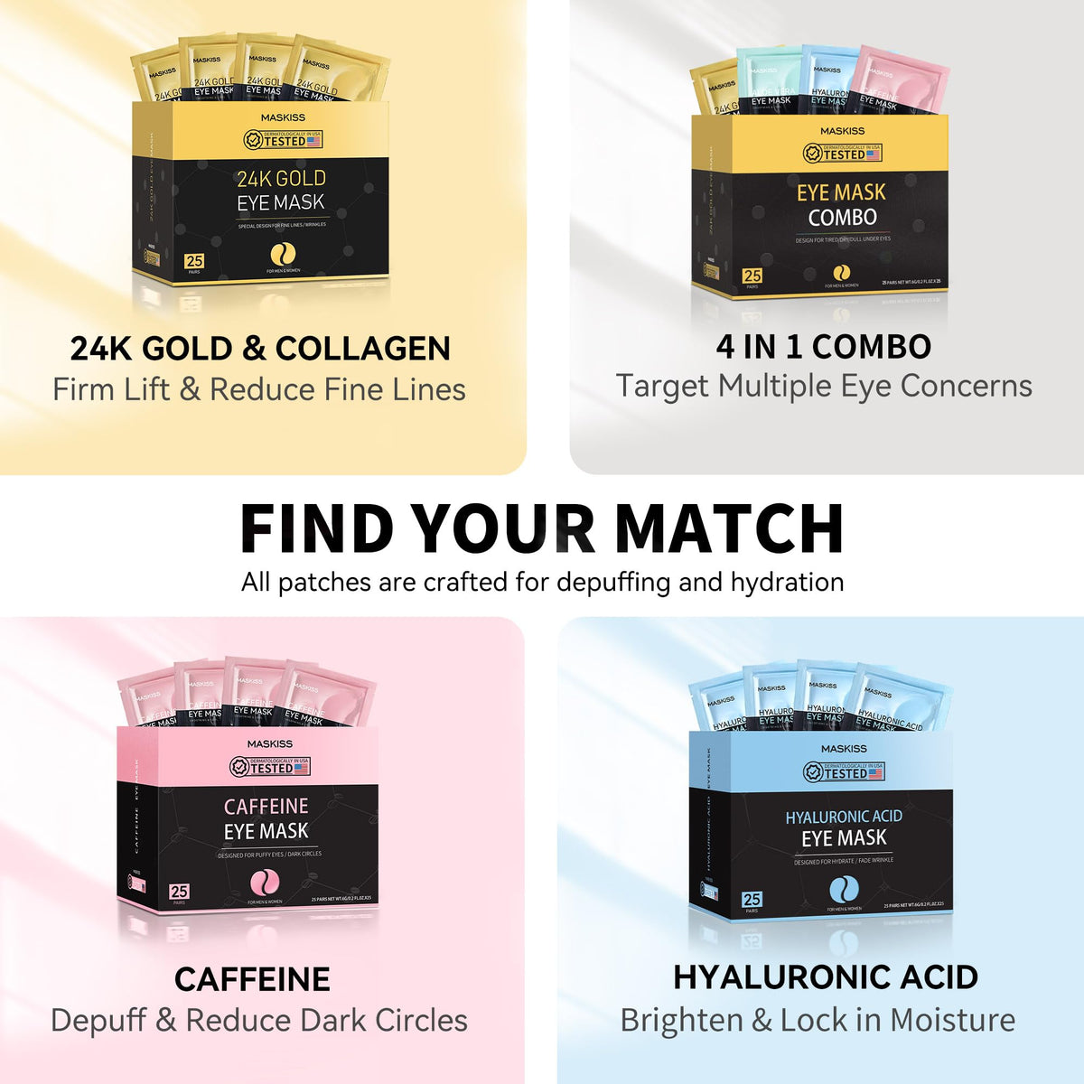 Maskiss 24k Gold Under Eye Patches (30 Pairs), Eye Mask, Collagen Skin Care Products, Eye Patches for Puffy Eyes, Eye Masks for Dark Circles and Puffiness. - thewildfolk Maskiss 24k Gold Under Eye Patches (30 Pairs), Eye Mask, Collagen Skin Care Products, Eye Patches for Puffy Eyes, Eye Masks for Dark Circles and Puffiness.